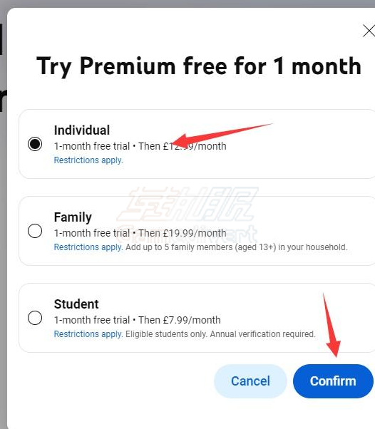 点击相应订阅按钮 YouTube,油管,YouTube 个人频道会员, YouTube Premium, 频道会员 vs Premium, YouTube会员区别, 频道会员订阅教程,YouTube 去广告, 离线下载 YouTube, 后台播放 YouTube, YouTube会员代订阅,YouTube账号购买