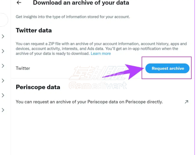 点击存档请求 Twitter,推特,X,Twitter存档下载,推特数据备份,获取推文历史记录,推特账户数据导出,X平台数据存档,推特存档内容解析,推特存档常见问题,X怎么查看历史浏览记录,推特X首页,推特X账号购买,推特X官网,推特X如何访问